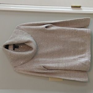 White House Black Market Cowl Neck Sweater with Sequin Detail size Medium